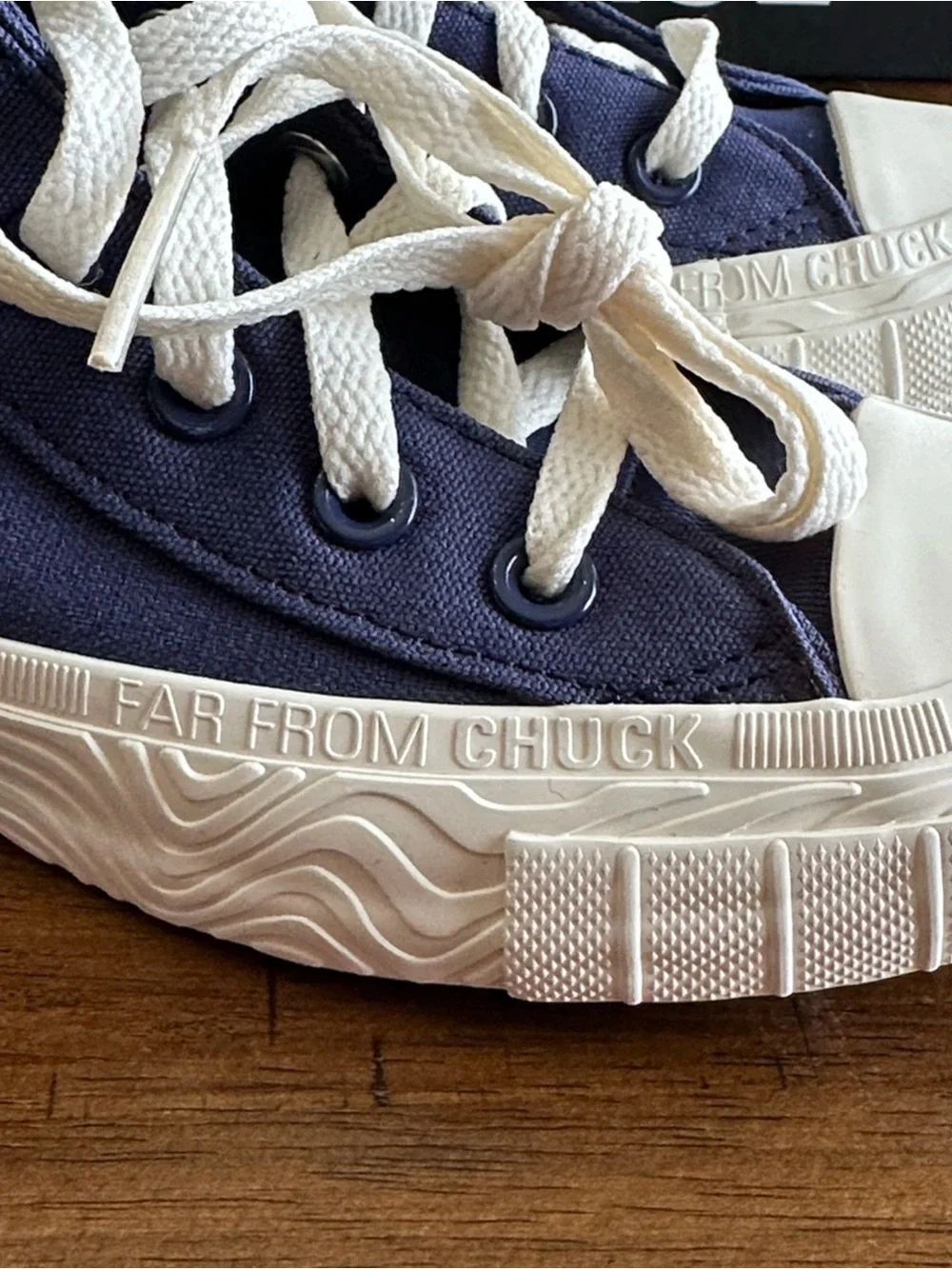Converse Kids High-Top Sneakers in Navy and White Cream Laces
